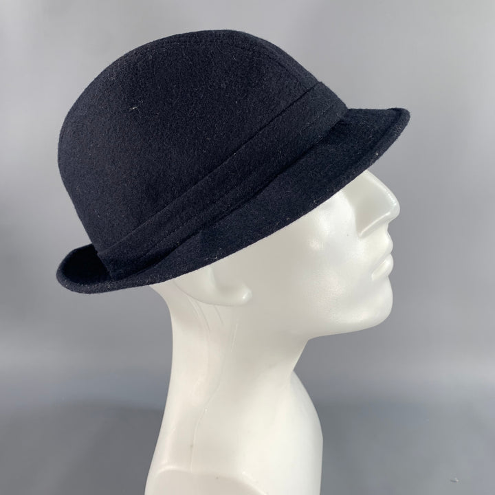 SAXONY LOOK Size L Navy Indigo Solid Wool Blend Hats