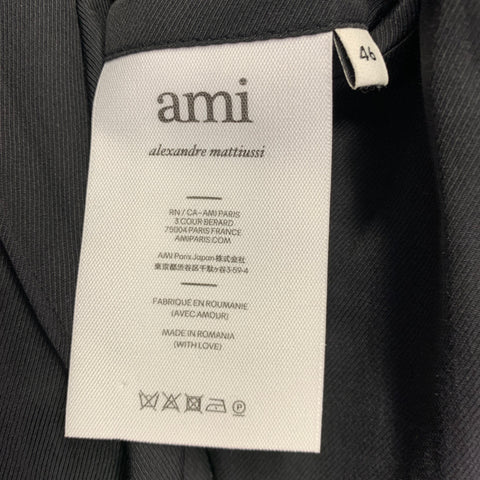 AMI by ALEXANDRE MATTIUSSI Size 36 Fuchsia Pink Black Wool Peak Lapel Suit