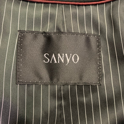 SANYO Size L Black Polyester Hidden Buttons Coat