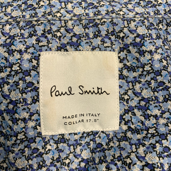 PAUL SMITH Size XL Blue Abstract Print Cotton Button Up Long Sleeve Shirt