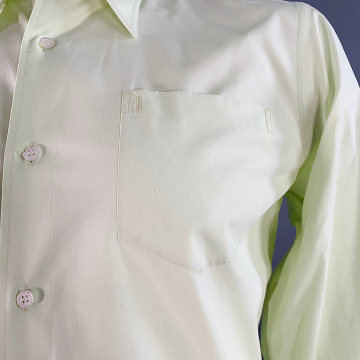 DRIES VAN NOTEN Size 42 Green Lime Cotton One Pocket Long Sleeve Shirt