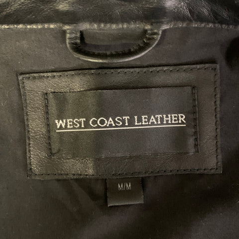 WEST COAST LEATHER Size M Black Leather Moto Racer Jacket