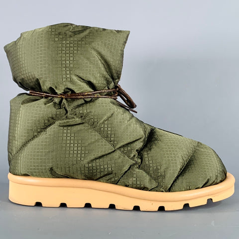 LOUIS VUITTON Size 8 Pillow Comfort Green Brown Nylon Monogram Boots