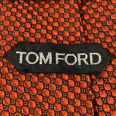 TOM FORD One Size Black Brick Checkered Silk Tie