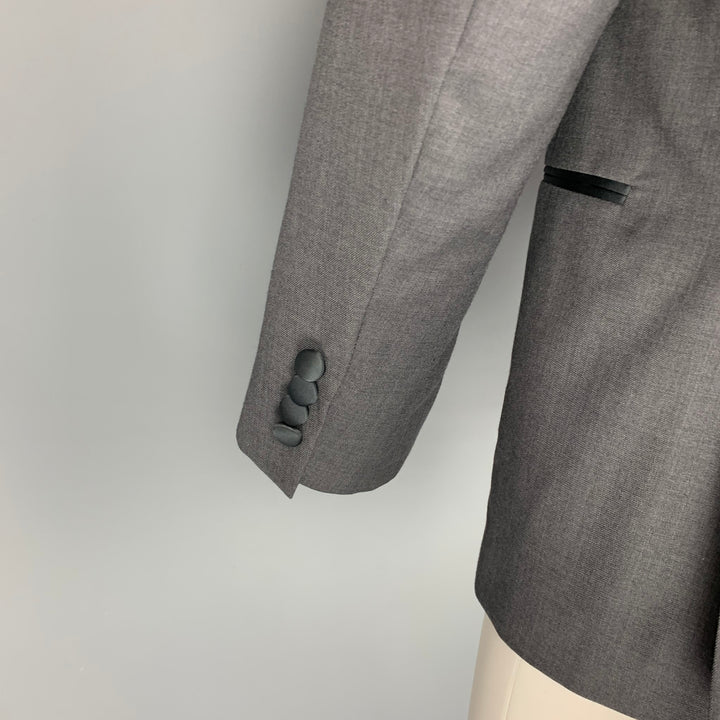 BLACK by VERA WANG Size 38 Grey Black Wool Notch Lapel Tuxedo Sport Coat