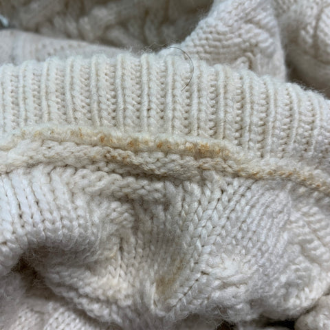 VINTAGE Size M Cream Knit Turtleneck Sweater