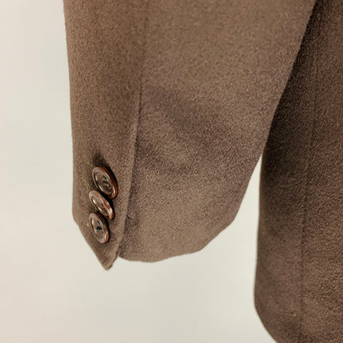 ARMANI COLLEZIONI Size 44 Long Brown Cashmere Single Breasted Sport Coat