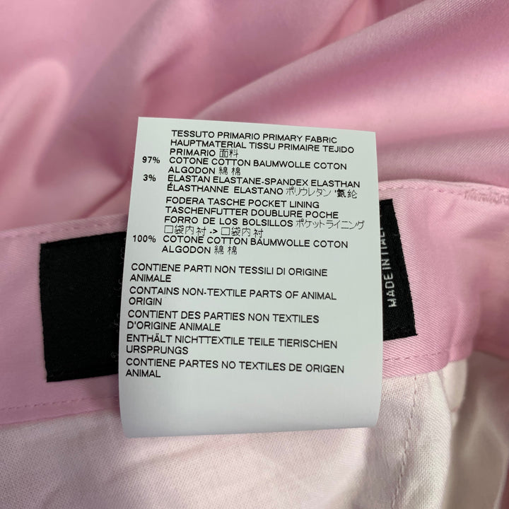 DSQUARED2 Size 34 Pink Twill Cotton Blend Flat Front Tapered Button Fly Dress Pants