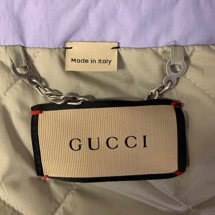 GUCCI Size 48 Purple Dans Le Vert Wool Polyamide Jacket