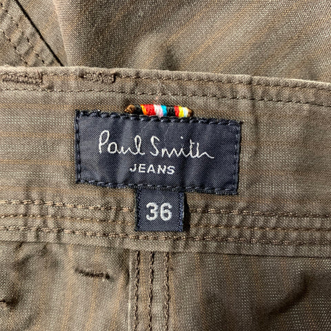 PAUL SMITH JEANS Size 38 Brown Blue Stripe Cotton Blend Casual Pants