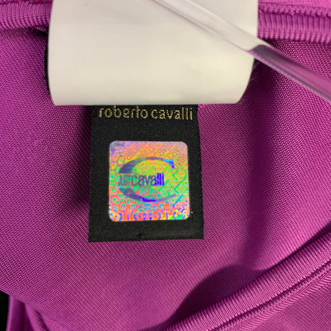 JUST CAVALLI Size 4 Pink Viscose Blend Ruched 3/4 Sleeves Casual Top
