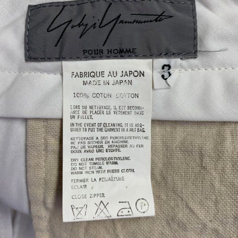 YOHJI YAMAMOTO Size L Beige Cotton Notch Lapel Suit