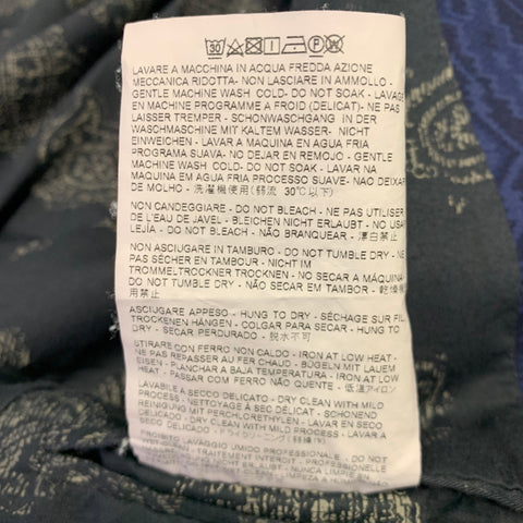 ETRO Size 38 Navy Black Navajo Cotton Blend Single Breasted Sport Coat