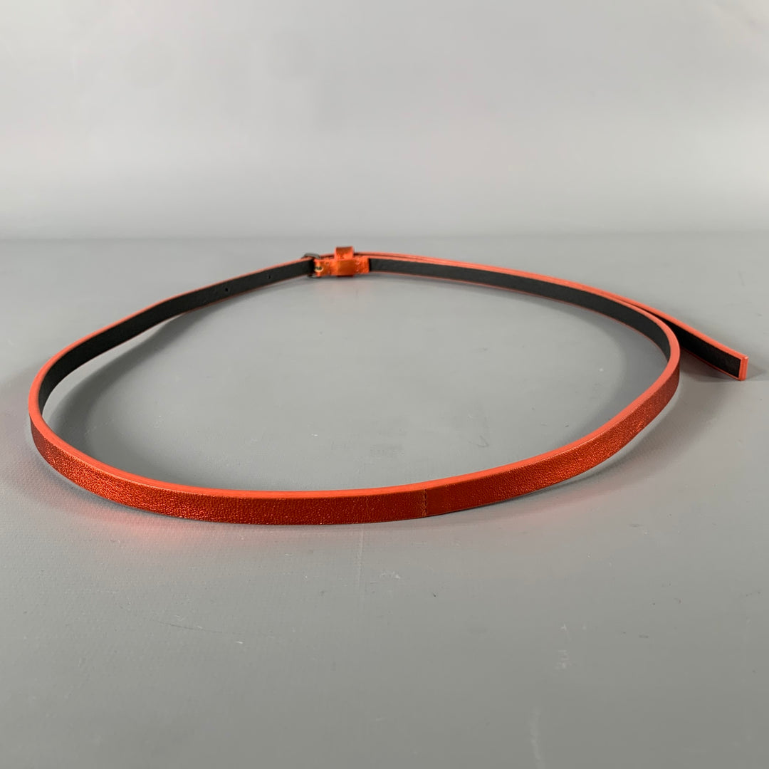 HAIDER ACKERMANN Size S Orange Crackled Leather Belt