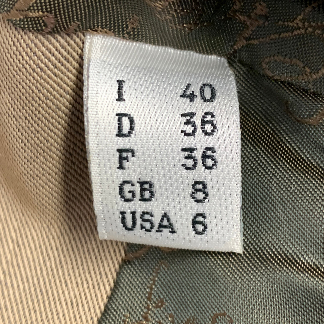 JEAN PAUL GAULTIER Size 6 Beige Wool Single Breasted Skirt Suit