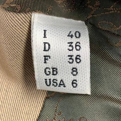 JEAN PAUL GAULTIER Size 6 Beige Wool Single Breasted Skirt Suit