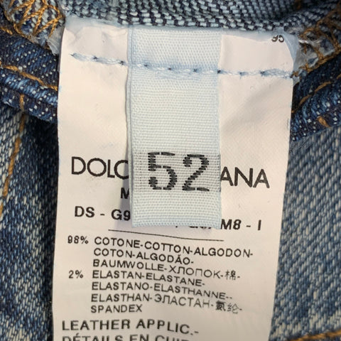 DOLCE & GABBANA Size L Blue Cotton Blend Denim Trucker Jacket