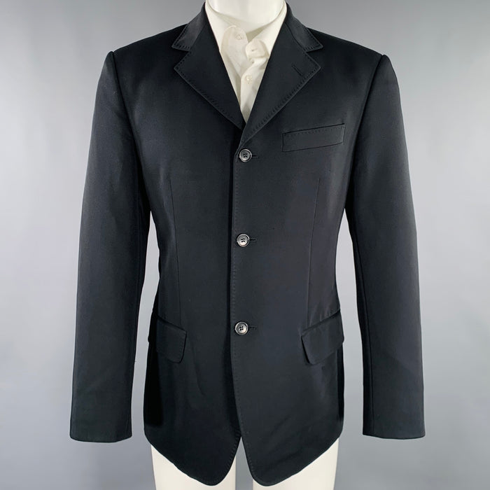 ALEXANDER MCQUEEN Size 38 Black Polyester Blend Sport Coat