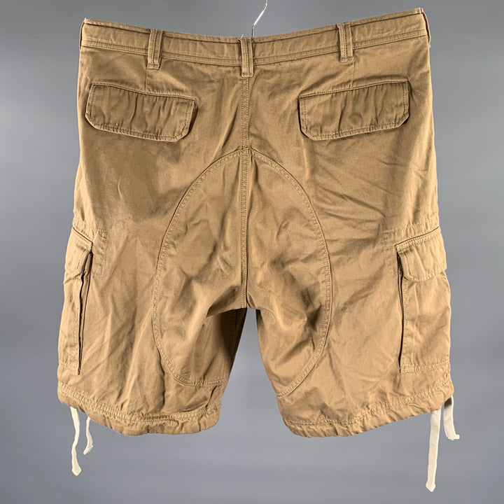BRUNELLO CUCINELLI Size 36 Khaki Cotton Drawstring Cargo Shorts