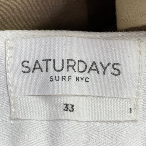 SATURDAYS NYC Pantalon décontracté coupe droite en nylon couleur camel Taille 33