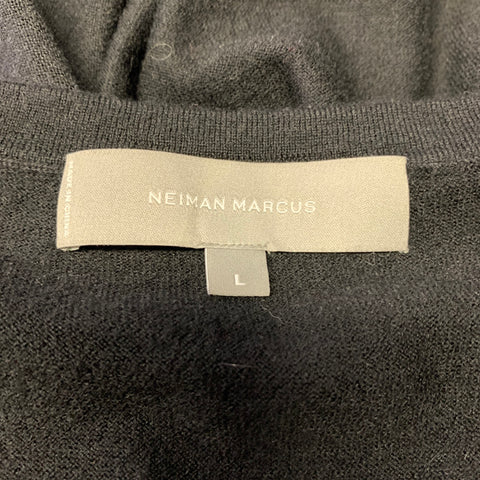 NEIMAN MARCUS Pull col rond en cachemire uni noir taille L