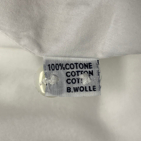 BOGLIOLI Size 42 White Cotton Spread Collar Long Sleeve Shirt
