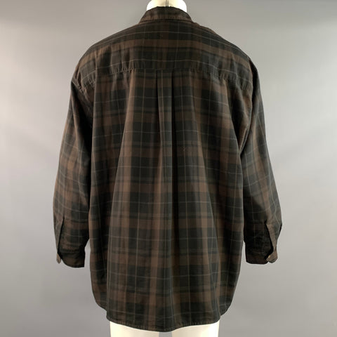 OUR LEGACY Size M Brown Black Plaid Cotton Button Up Long Sleeve Shirt