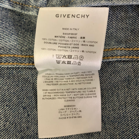 GIVENCHY Size M Blue Cotton Monogram Trucker Jacket
