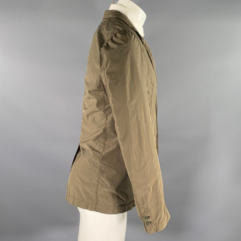 ASPESI Chest Size M Green Olive Solid Polyester Blend Notch Lapel Sport Coat