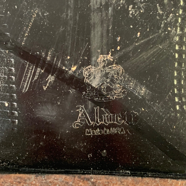 ALDEN Size 10 Black Perforated Cordovan Leather Wingtip Oxford Lace-Up Shoes