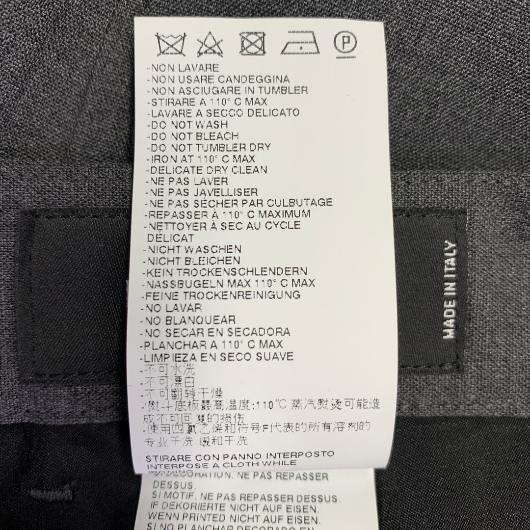 DSQUARED2 Size 32 Grey Charcoal Wool Blend Flat Front Dress Pants