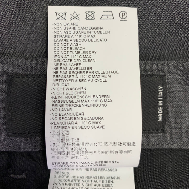 DSQUARED2 Size 32 Grey Charcoal Wool Blend Flat Front Dress Pants