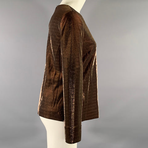 JIGSAW Size 6 Rust Metallic Viscose Blend Dress Top