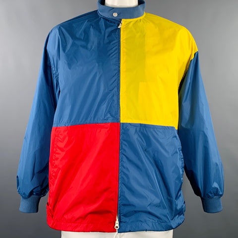BEAMS PLUS Size XL Blue Yellow Red Color Block Nylon Jacket