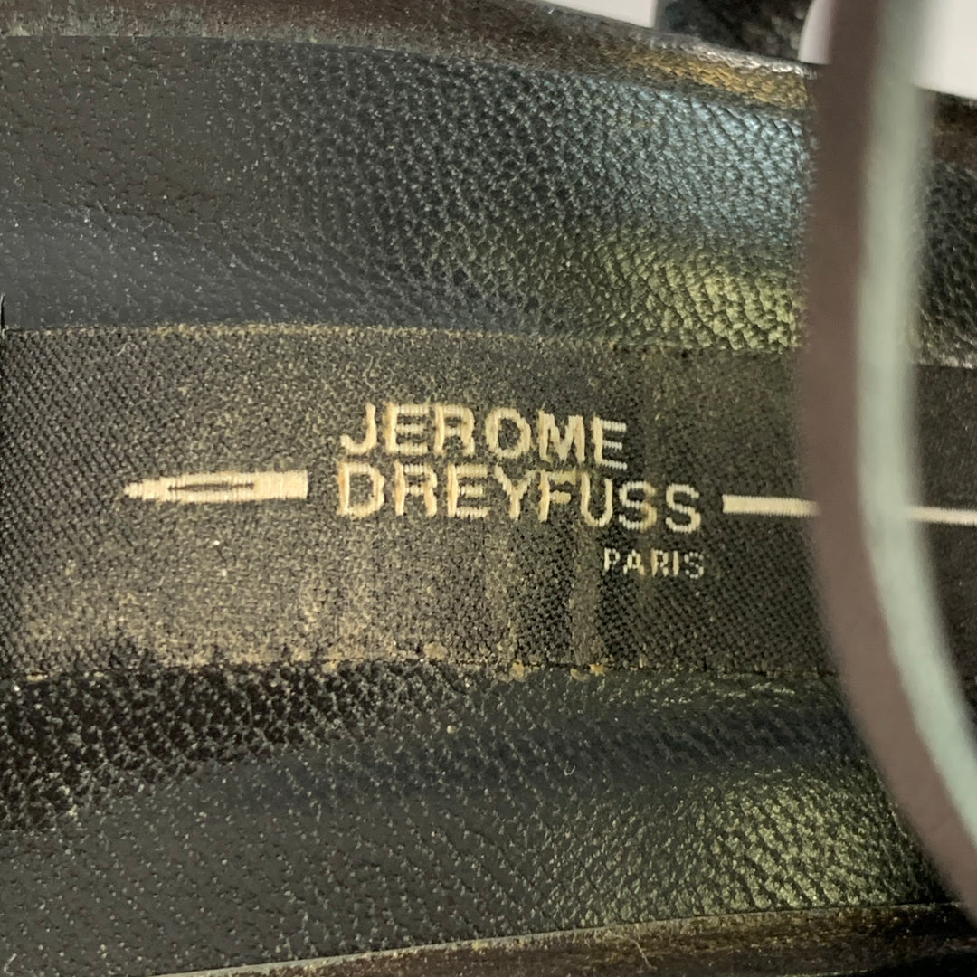 JEROME DREYFUSS Size 7 Black Leather Fringed Stiletto Pumps