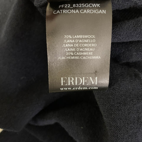 Cardigan ERDEM taille S en cachemire et laine marine et blanc
