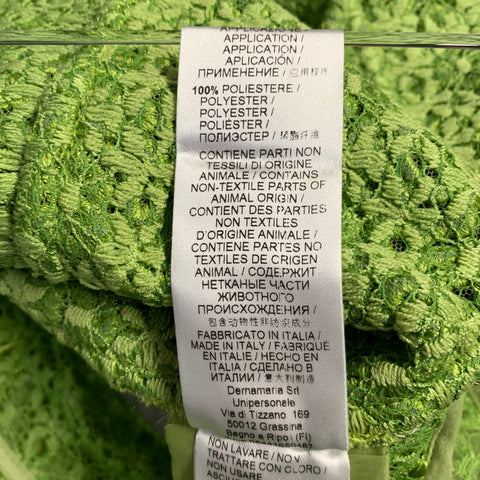 ERMANNO SCERVINO 2015 Size 8 Green Chartreuse Polyester Blend Embroidered Coat