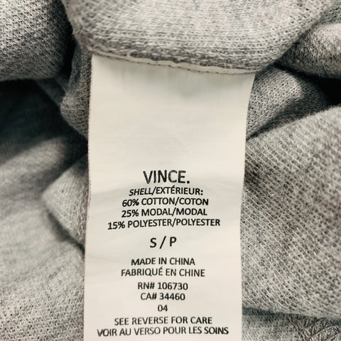 VINCE Sudadera con capucha de mezcla de algodón texturizado gris talla S