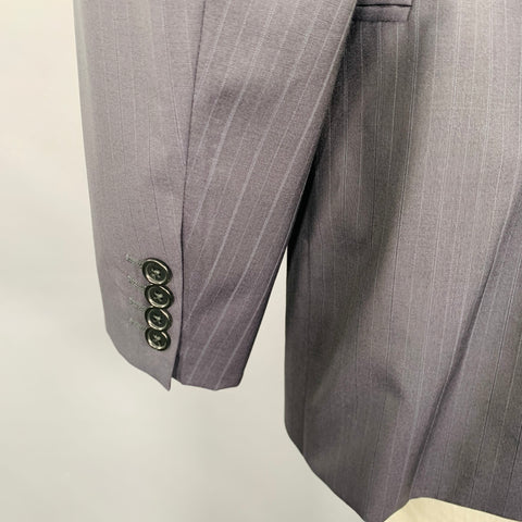 ARMANI COLLEZIONI Taille 46 Veste de Sport en Laine Rayée Bleu Marine