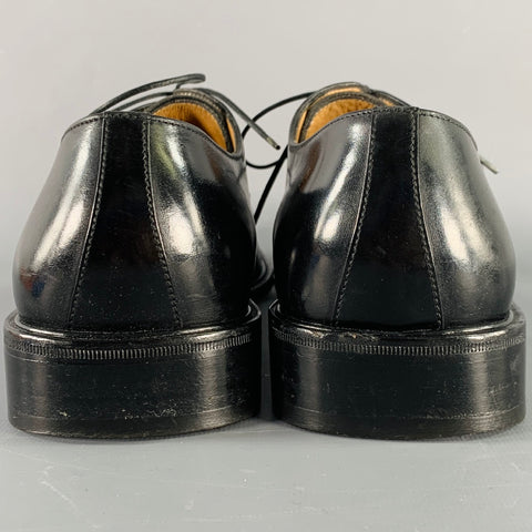 SALVATORE FERRAGAMO Size 9 Black Leather Derby Lace-Up Shoes