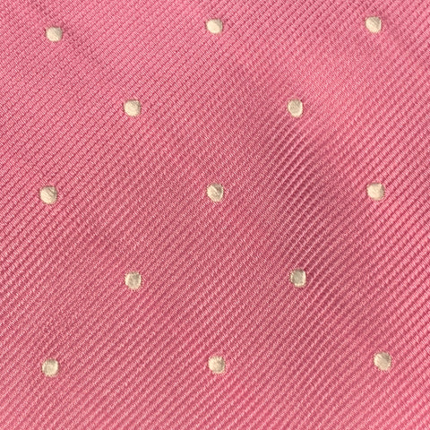 O'CONNELL'S Pink White Polka Dot Silk Tie