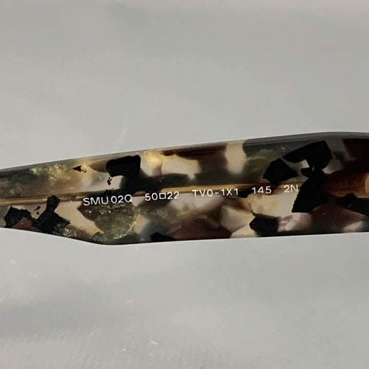 MIU MIU Rasoir Silver Taupe Rhinestones Acetate Semi Rimless Cat Eye Sunglasses