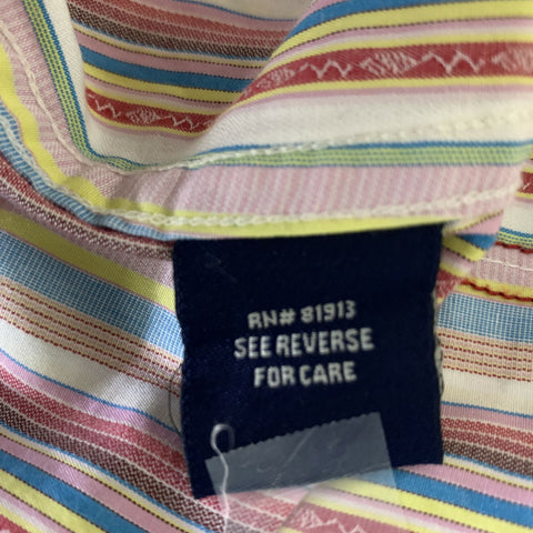 ROBERT GRAHAM Size XL Pink Multi Color Stripe Cotton Button Up Long Sleeve Shirt