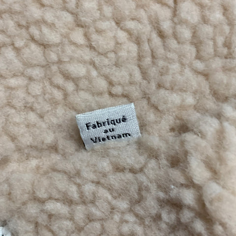 VINCE Size S Cream Faux Shearling Hidden Buttons Jacket