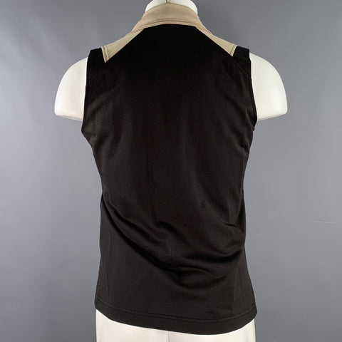 DIESEL STYLE LAB Size M Black Taupe Applique Polyamide Blend Vest