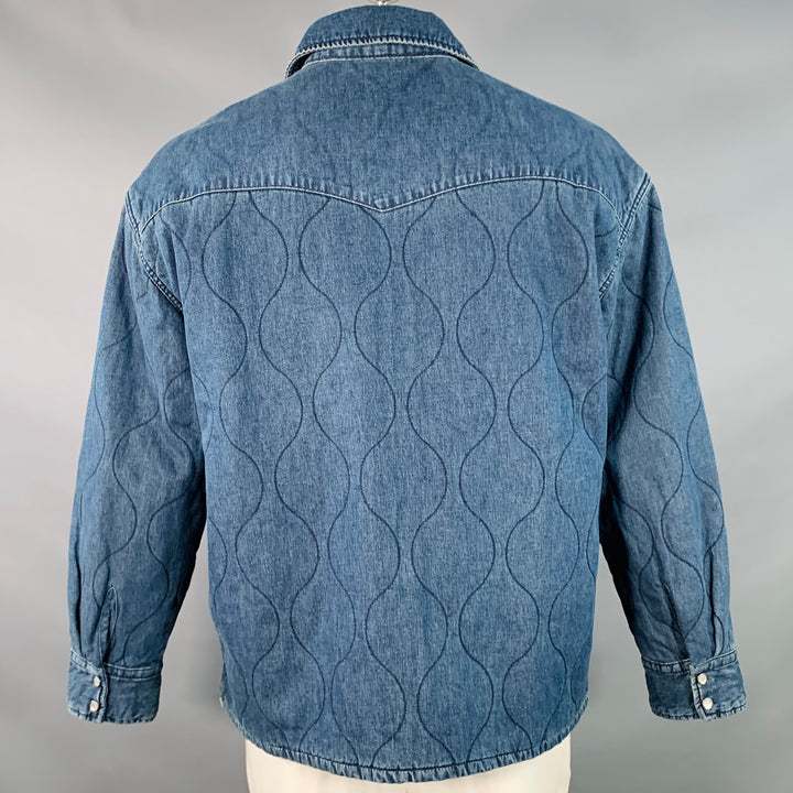 LEVI STRAUSS x CLOT Size L Blue Quilted Cotton Denim Toggle Closure Jacket