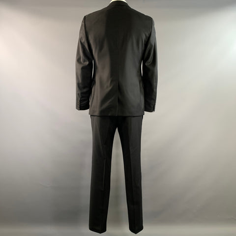 PRADA Chest Size 42 Black UAF367 Pinstripe Wool Notch Lapel 34 32 Suit