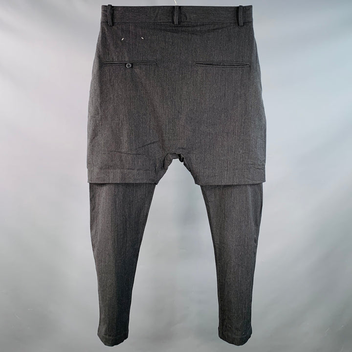 CH. Size 32 Charcoal Grey Wool Blend Twill Layered Button Fly Casual Pants