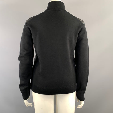 MONCLER Size L Black Polyamide Quilted Down Filled Jacket Outdoor