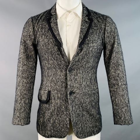 COMME des GARCONS HOMME PLUS AW12 Size XS Grey Black Wool Notch Lapel Sport Coat